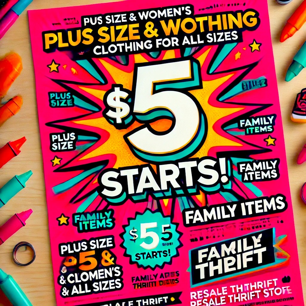 $3 Starts 🎉 Woman & Family Items, Plus-Size closet clean out & Resale deals!